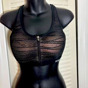 Victoria Secret knockout Gray zipper front close high impact padded sports Bra